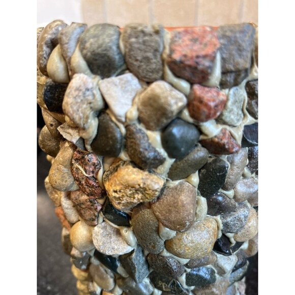 Vtg Wine Cooler Handmade Hand Placed Rocks Stones Pebbles Terracotta Wine Cooler - Picture 10 of 10